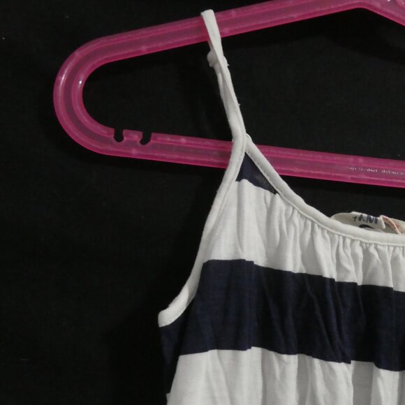 H&M | 8-9 years | Navy Blue and White Striped Romper | Pockets - Picture 2 of 16